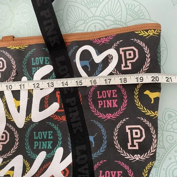 Victoria Secret PINK Rainbow Color Logo Tote Bag Pre-Owned - Picture 7 of 7